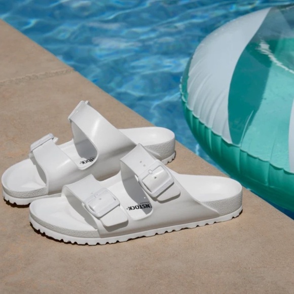 Birkenstock Arizona EVA White Sandals Sz 39 L8 Women Pool Beach Sandals - Picture 3 of 11